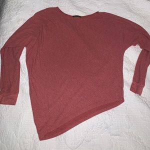 Orange long sleeve slanted top